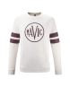 Sweat Unisexe HERITAGE LOGO Blanc/Aubergine - Image 1/2